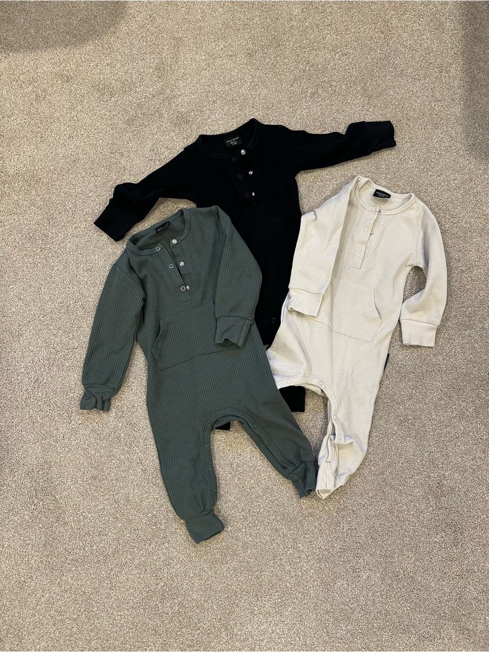 Little Bipsy Boys Long Sleeve Rompers Lot 12-18 Months